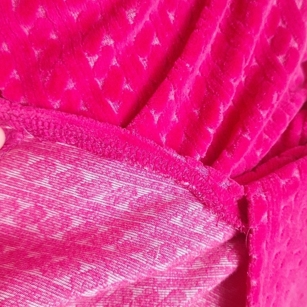 Pink Textured Velvety Robe Size M - Picture 7 of 7